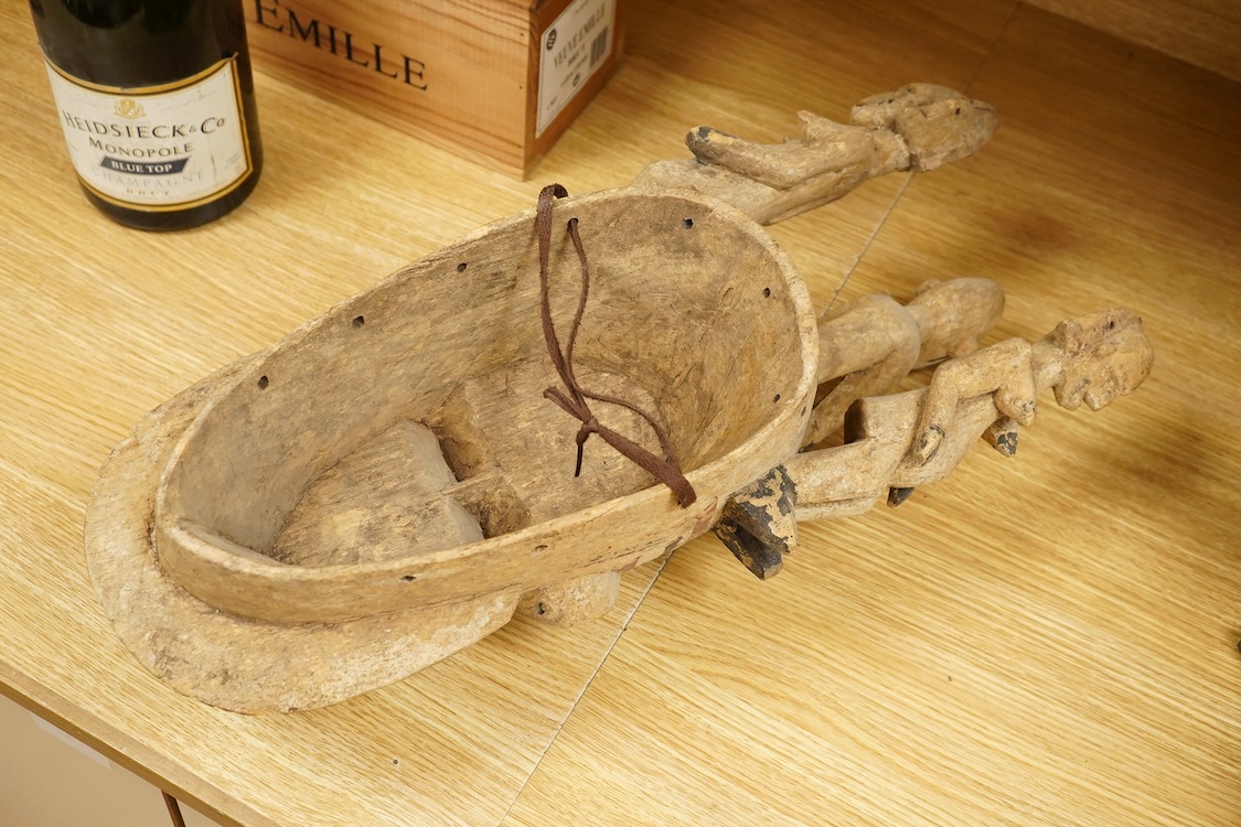 African tribal art interest; a Nigerian carved and painted mask, 54cm